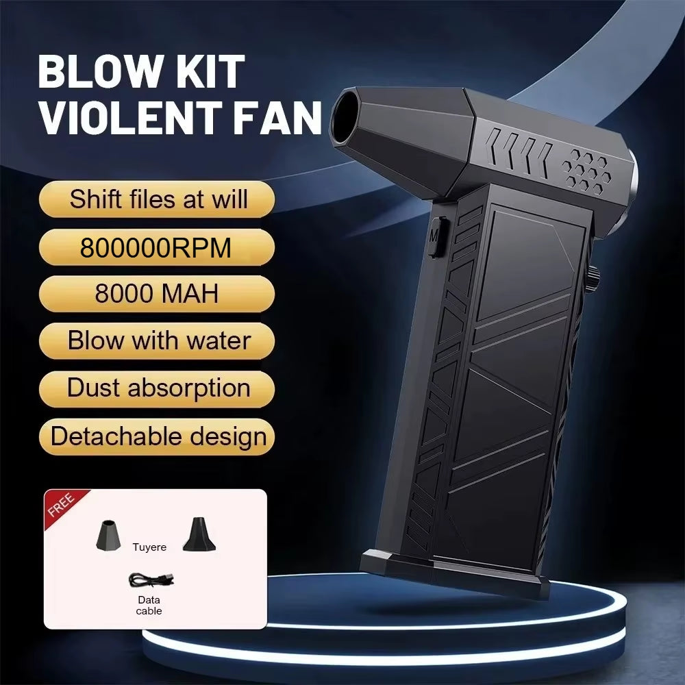 800,000RPM Air Blower New X9 Turbo Fan Upgrade Rechargeable Blower Brushless Turbo Fan Portable Dust Blower Electric Dryer