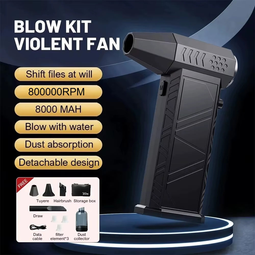800,000RPM Air Blower New X9 Turbo Fan Upgrade Rechargeable Blower Brushless Turbo Fan Portable Dust Blower Electric Dryer