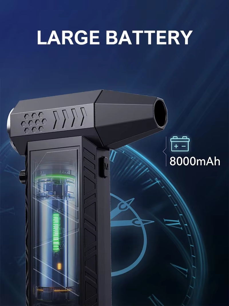 800,000RPM Air Blower New X9 Turbo Fan Upgrade Rechargeable Blower Brushless Turbo Fan Portable Dust Blower Electric Dryer