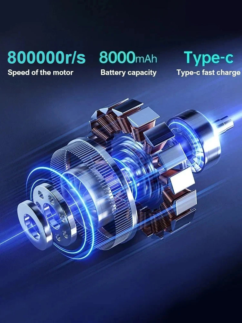 800,000RPM Air Blower New X9 Turbo Fan Upgrade Rechargeable Blower Brushless Turbo Fan Portable Dust Blower Electric Dryer